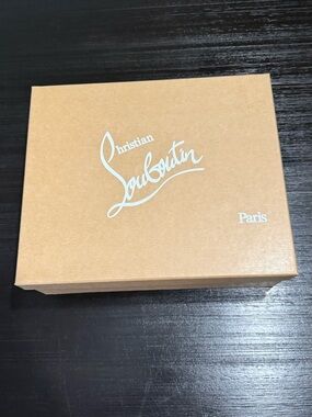 Christian Louboutin Tan Box with White Script Logo